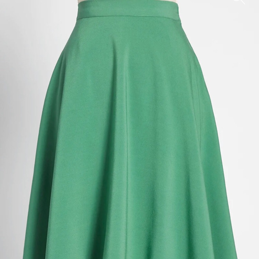 ModCloth 50s Just This Sway A-Line Skirt Green